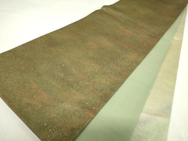 平和屋着物▼六通柄袋帯　霞文　金糸　正絹　逸品　DAAY9842az