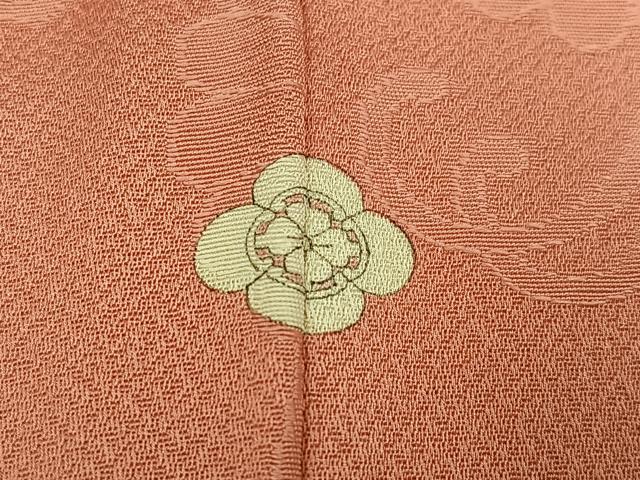 平和屋着物●上質な色無地　花唐草地紋　東雲色　正絹　逸品　AABE0786ph