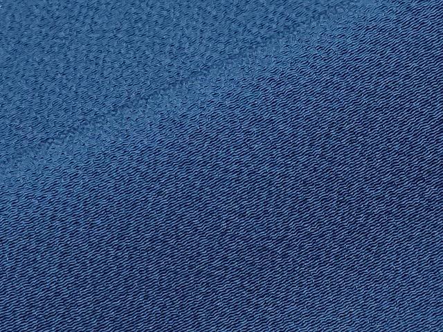 平和屋着物●上質な色無地　深縹色　鬼しぼ縮緬　正絹　逸品　CABA9636gh