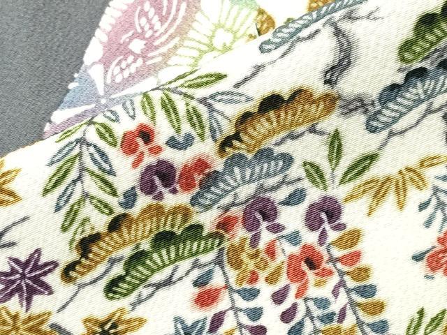 平和屋着物●訪問着 型染め 風景松竹梅文 正絹 逸品 CABA9701gh