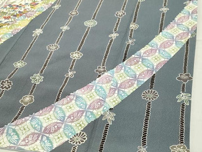 平和屋着物●訪問着 型染め 風景松竹梅文 正絹 逸品 CABA9701gh