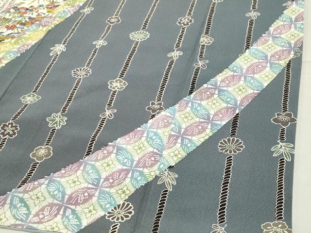 平和屋着物●訪問着 型染め 風景松竹梅文 正絹 逸品 CABA9701gh