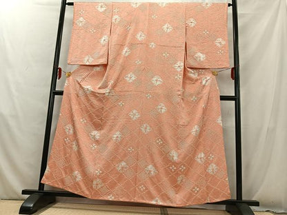 平和屋着物■上質な小紋　総絞り　松皮花菱文　正絹　逸品　AABD6766uw