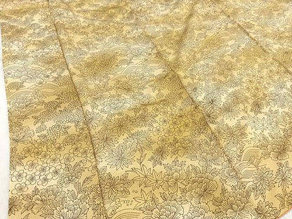 平和屋着物■上質な小紋　草花流水文　暈し染め　正絹　逸品　AABD6767uw