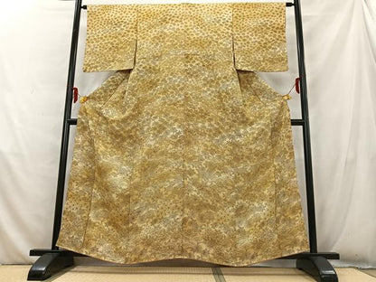 平和屋着物■上質な小紋　草花流水文　暈し染め　正絹　逸品　AABD6767uw