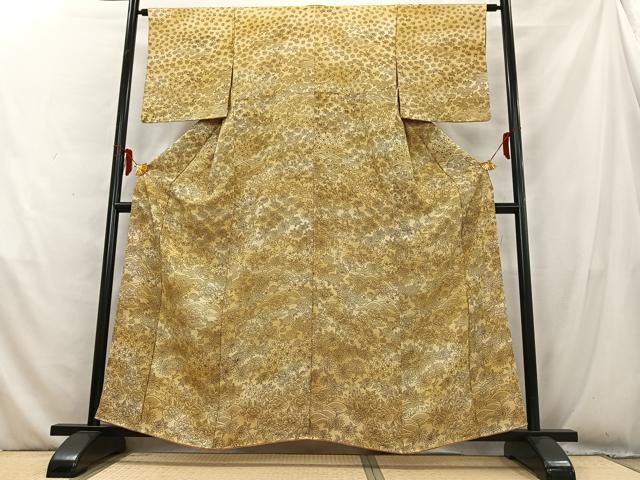 平和屋着物■上質な小紋　草花流水文　暈し染め　正絹　逸品　AABD6767uw