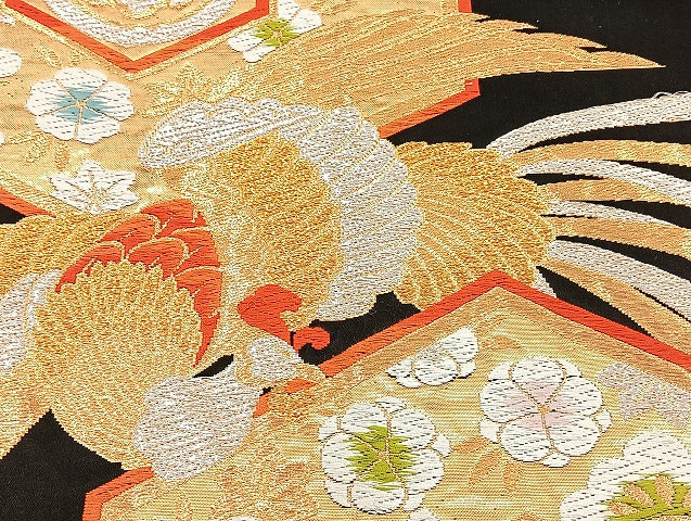 平和屋着物■袋帯 西陣 まとめて100点 鶴 孔雀 鴛鴦 尾長鳥 人物 蝶 更紗 花柄 七宝 正倉院 宝相華 金銀糸 未使用品あり 全て正絹 mmm977