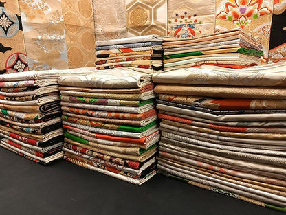 平和屋着物■袋帯 西陣 まとめて100点 鶴 孔雀 鴛鴦 尾長鳥 人物 蝶 更紗 花柄 七宝 正倉院 宝相華 金銀糸 未使用品あり 全て正絹 mmm977