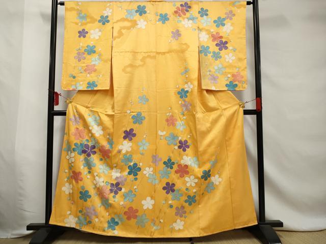 平和屋着物□訪問着 駒刺繍 枝花文 金銀彩 正絹 逸品 AABE0824gw