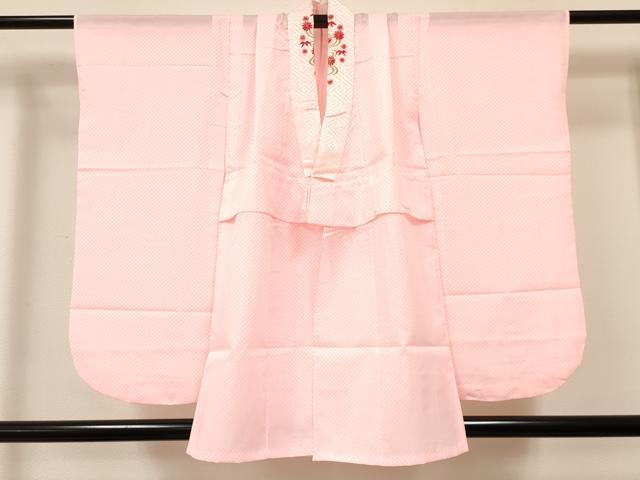 平和屋着物[]七五三　女の子　７歳　祝着　四つ身　長襦袢(単衣)セット　片輪車牡丹花文　暈し染め　金彩　DAAY3477ma