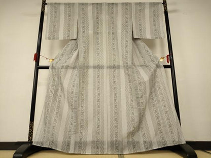 平和屋着物＊夏物 小紋 紗 花間道 洗える着物 未使用 AABE2627jd