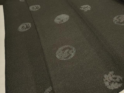 平和屋着物＊夏物 小紋 紗 草花丸文 洗える着物 未使用 AABE2632jd