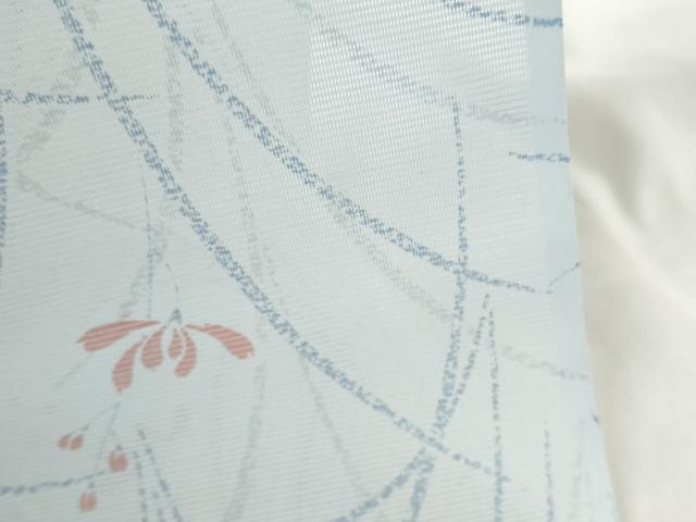 平和屋着物＊夏物 小紋 反物 着尺 絽 草花文 洗える着物 未使用 DABA7088zzz