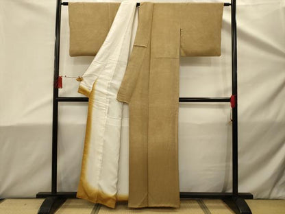 平和屋着物■江戸小紋　作家物　あられ文　鬼しぼ縮緬　正絹　逸品　AABD5479sx