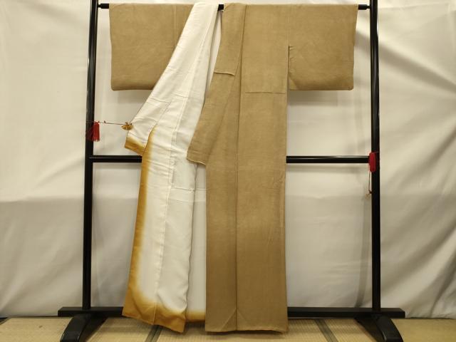 平和屋着物■江戸小紋　作家物　あられ文　鬼しぼ縮緬　正絹　逸品　AABD5479sx