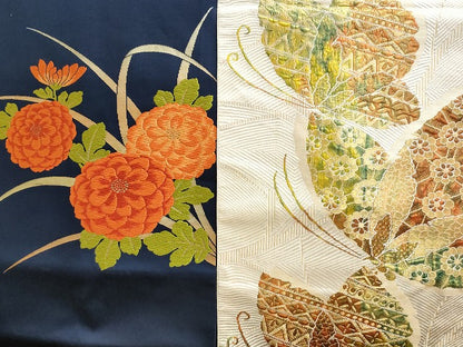 平和屋本店■名古屋帯 まとめて100点 孔雀 蝶 風景 花柄 手描き 駒刺繍 金銀糸 など 着用可能多数 未使用品あり 全て正絹 se3830