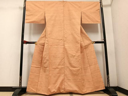 平和屋着物●上質な紬 横段文 正絹 逸品 未使用 AABE2530ph