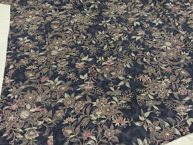 平和屋着物●上質な小紋　更紗枝花文　正絹　逸品　AABE2537ph