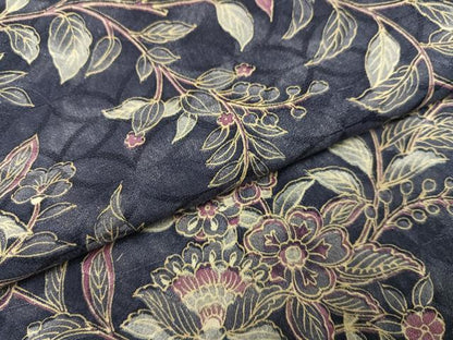 平和屋着物●上質な小紋　更紗枝花文　正絹　逸品　AABE2537ph