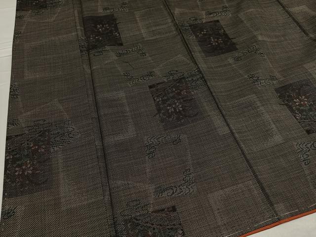 平和屋着物●本場大島紬　カタス7マルキ　色紙枝花文　正絹　逸品　未使用　AABE2578ph