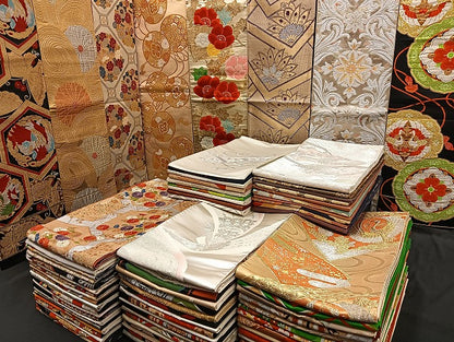 平和屋着物■袋帯 西陣 まとめて100点 鳳凰 向い鶴 孔雀 人物 蝶 更紗 花柄 正倉院 楽器 駒刺繍 金銀糸 など 未使用品あり 全て正絹 mmm979