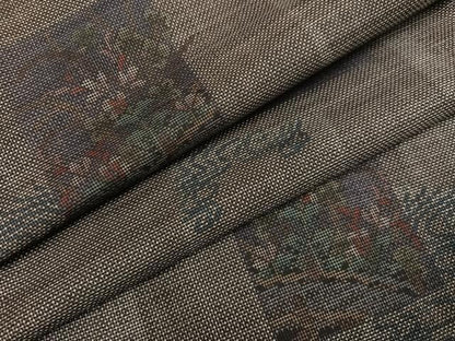 平和屋着物●本場大島紬　カタス7マルキ　色紙枝花文　正絹　逸品　未使用　AABE2578ph