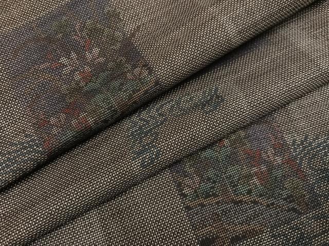 平和屋着物●本場大島紬　カタス7マルキ　色紙枝花文　正絹　逸品　未使用　AABE2578ph
