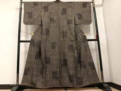 平和屋着物●本場大島紬　カタス7マルキ　色紙枝花文　正絹　逸品　未使用　AABE2578ph