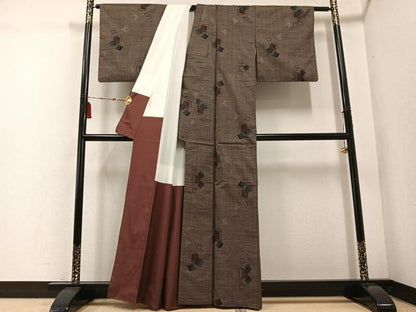 平和屋着物●本場大島紬　一元絣　色紙重ね文　正絹　逸品　AABE2551ph