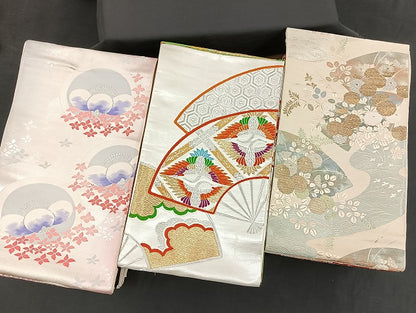 平和屋着物■袋帯 西陣 まとめて100点 向い鶴 孔雀 鴛鴦 尾長鳥 向い鳥 向い蝶 更紗 花柄 楽器 金銀糸 など 未使用品あり 全て正絹 mmm981