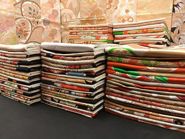平和屋着物■袋帯 西陣 まとめて100点 鶴 尾長鳥 孔雀羽 蝶 風景 更紗 正倉院 佐賀錦 金銀糸 着用可能多数 未使用品あり 全て正絹 mmm980