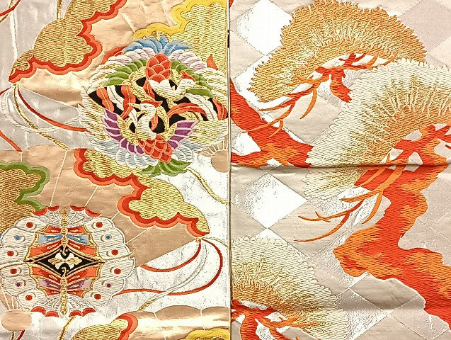 平和屋着物■袋帯 西陣 まとめて100点 向い鶴 孔雀 鴛鴦 尾長鳥 向い鳥 向い蝶 更紗 花柄 楽器 金銀糸 など 未使用品あり 全て正絹 mmm981