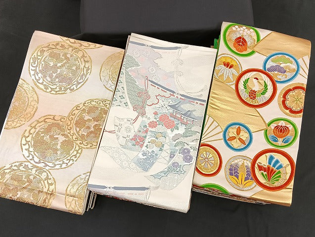 平和屋着物■袋帯 西陣 まとめて100点 鶴 尾長鳥 孔雀羽 蝶 風景 更紗 正倉院 佐賀錦 金銀糸 着用可能多数 未使用品あり 全て正絹 mmm980