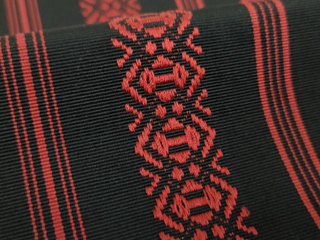 平和屋着物●八寸名古屋帯 博多織 献上 黒地 DABA1332ps