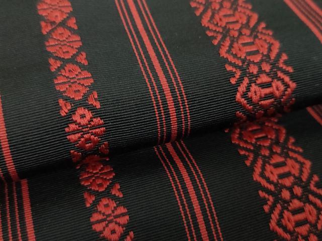 平和屋着物●八寸名古屋帯 博多織 献上 黒地 DABA1332ps
