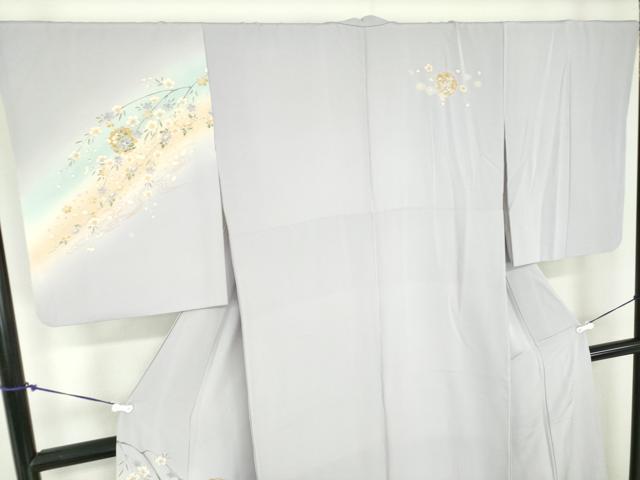 平和屋着物○訪問着 駒刺繍 枝垂れ桜 雪輪花文 暈し染め 金彩