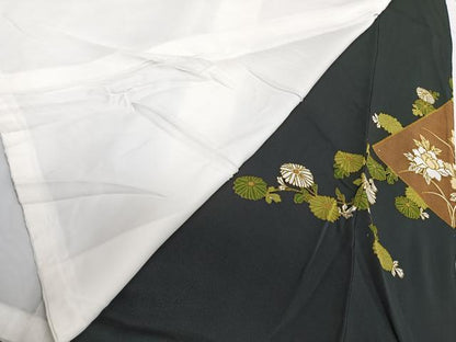 平和屋着物■豪華黒留袖　駒刺繍　吉祥花鳥文　金銀彩　正絹　逸品　CABB2586xi