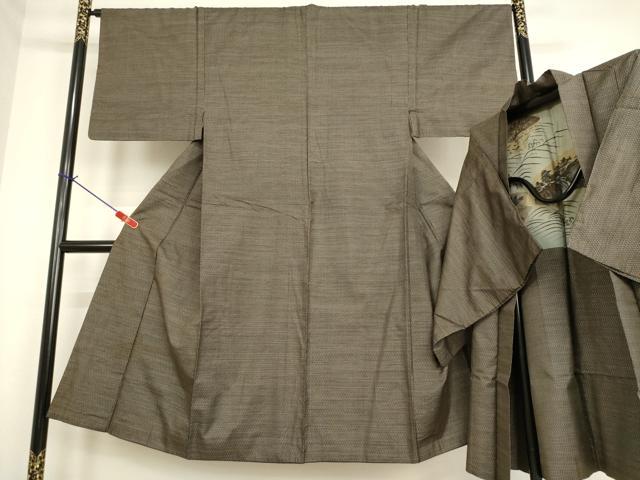 平和屋着物●男性 本場大島紬 アンサンブル 亀甲絣 正絹 逸品 AABE2534ph