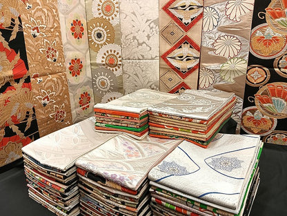 平和屋着物■袋帯 西陣 まとめて100点 向かい鳳凰 向かい鶴 尾長鳥 蝶 更紗 花柄 七宝 正倉院 金銀糸 など 未使用品あり 全て正絹 mmm987