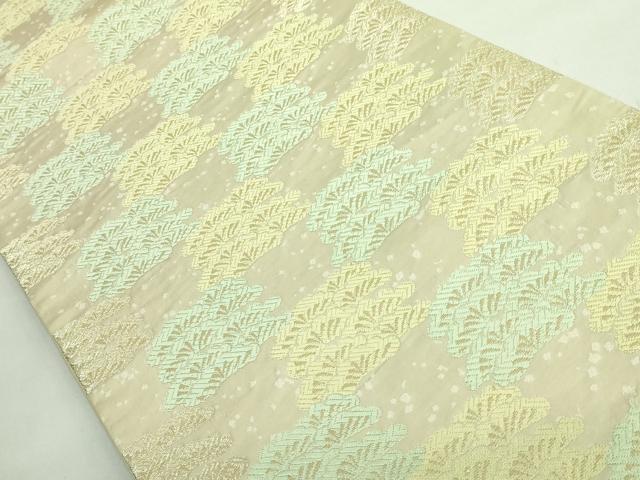 平和屋本店●極上 創業200年・7代目永治屋清左衛門 六通柄袋帯 唐織 松 金糸 逸品 DZAB2863kh6