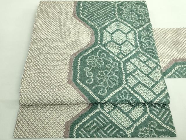 平和屋着物●極上　藤娘きぬたや・総絞り　九寸名古屋帯　亀甲花文　逸品　DZAB2929kh6