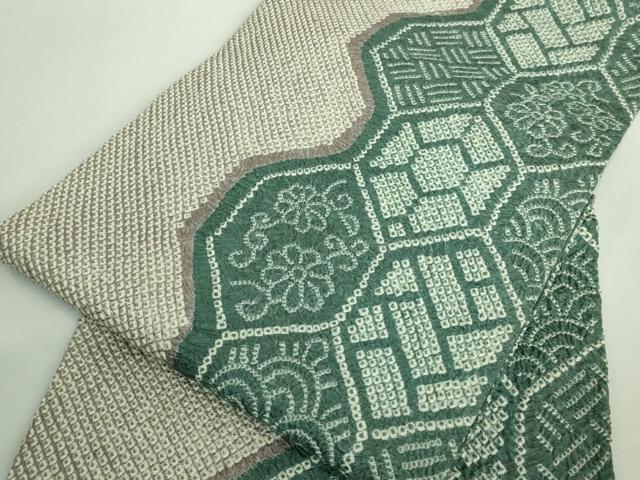 平和屋着物●極上　藤娘きぬたや・総絞り　九寸名古屋帯　亀甲花文　逸品　DZAB2929kh6