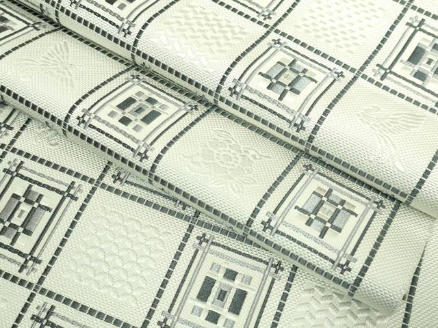 平和屋着物●極上　本場筑前博多織　八寸名古屋帯　市松文様　逸品　DZAB2920kh6