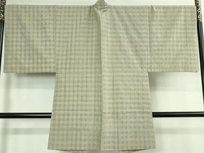 平和屋本店＊希少 夏物 男性 人間国宝 宮平初子 琉球古代織 首里花倉織 アンサンブル 絽織 着物:草色 羽織:亜麻色 色紙付 逸品 DZAA5054kh6