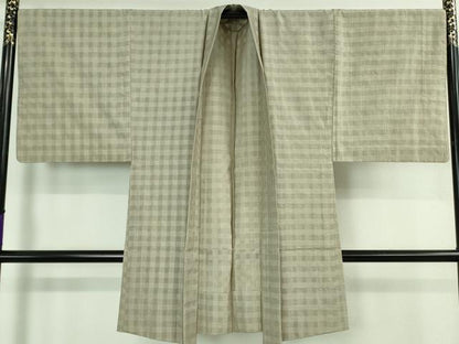 平和屋本店＊希少 夏物 男性 人間国宝 宮平初子 琉球古代織 首里花倉織 アンサンブル 絽織 着物:草色 羽織:亜麻色 色紙付 逸品 DZAA5054kh6
