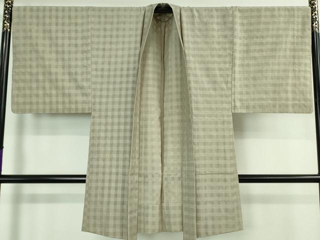 平和屋本店＊希少 夏物 男性 人間国宝 宮平初子 琉球古代織 首里花倉織 アンサンブル 絽織 着物:草色 羽織:亜麻色 色紙付 逸品 DZAA5054kh6