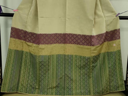 平和屋本店●極上　伝統工芸士　曽根武勇　訪問着　お召地　七宝　横段文　逸品　DZAA5384kh6