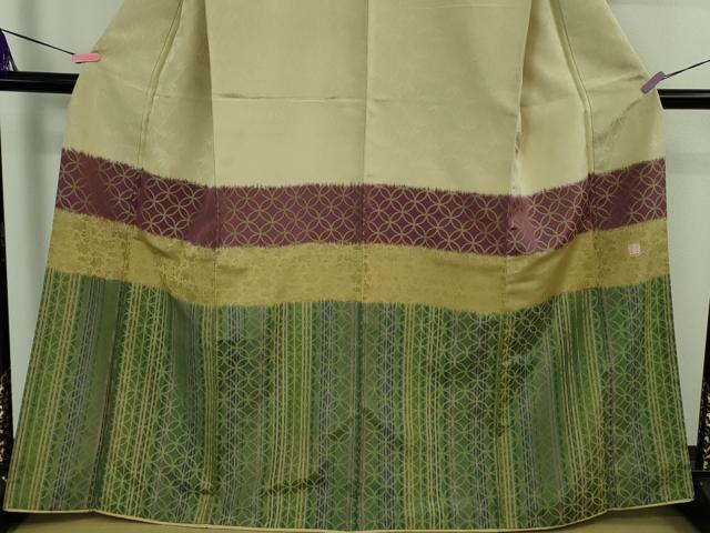 平和屋本店●極上　伝統工芸士　曽根武勇　訪問着　お召地　七宝　横段文　逸品　DZAA5384kh6