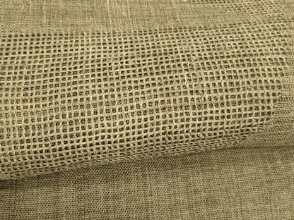 平和屋着物＊夏物　八寸名古屋帯　抽象文様　媚茶色　麻　逸品　DABA0484cm
