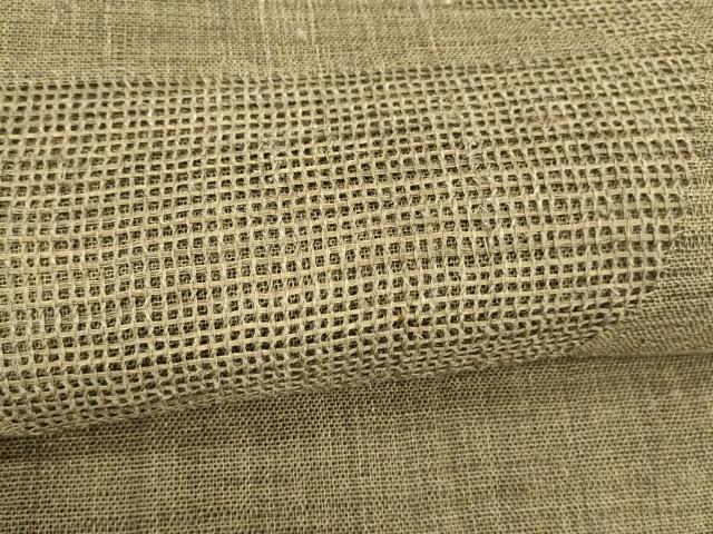 平和屋着物＊夏物　八寸名古屋帯　抽象文様　媚茶色　麻　逸品　DABA0484cm